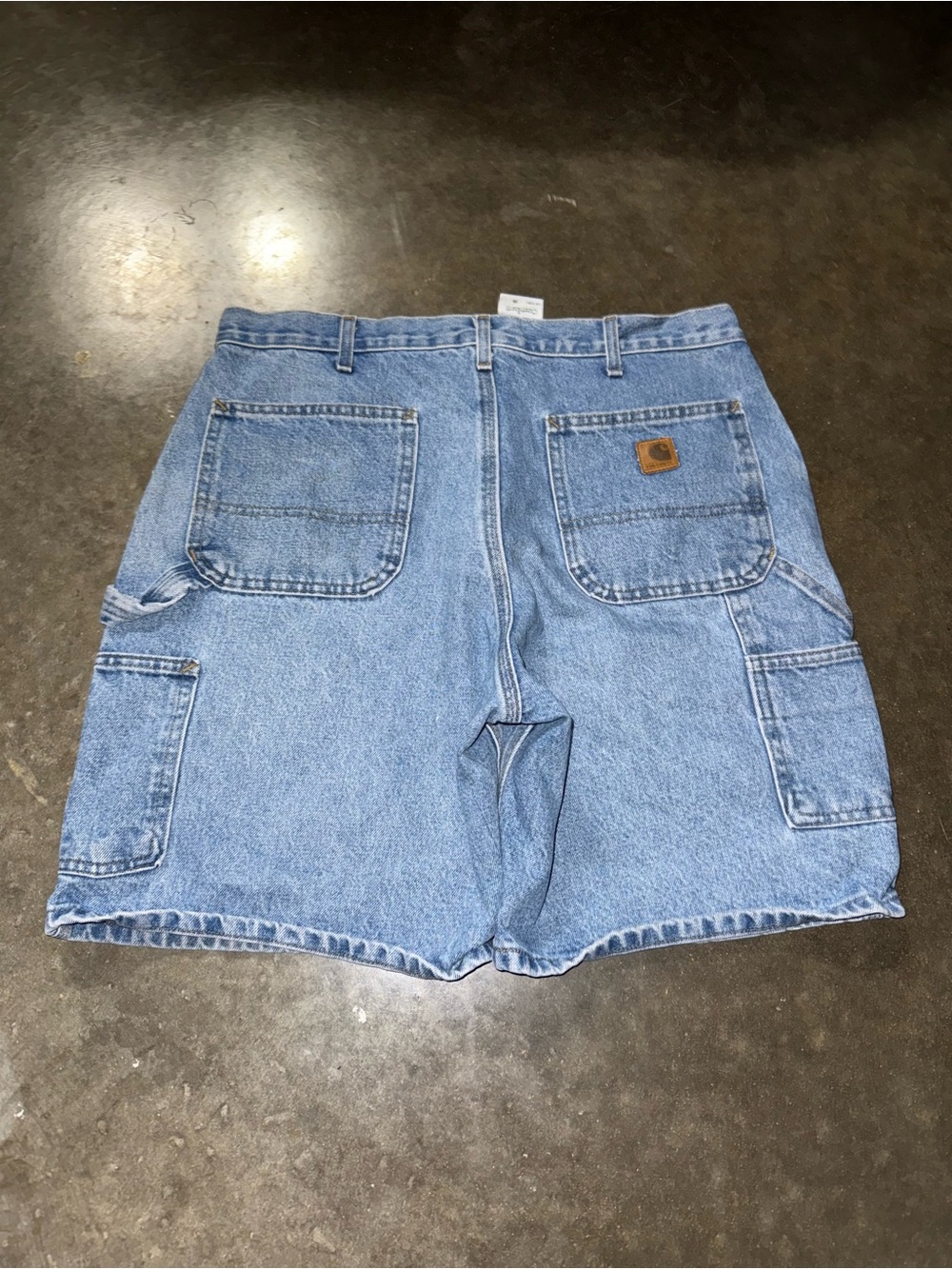 VTG 90s Carhartt Carpenter Light Blue Baggy Denim Jean Shorts